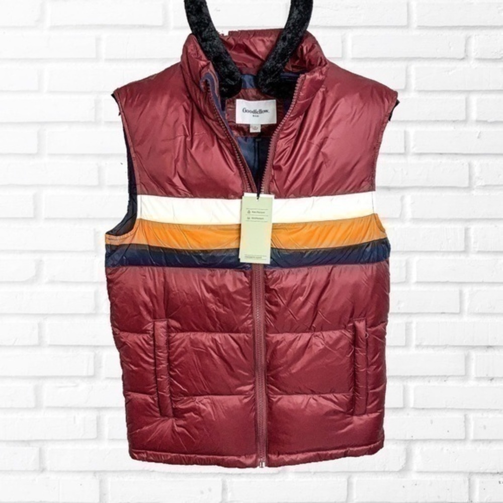 GOODFELLOW & CO RETRO STYLE PUFFER VEST SIZE SMALL OUTERWEAR